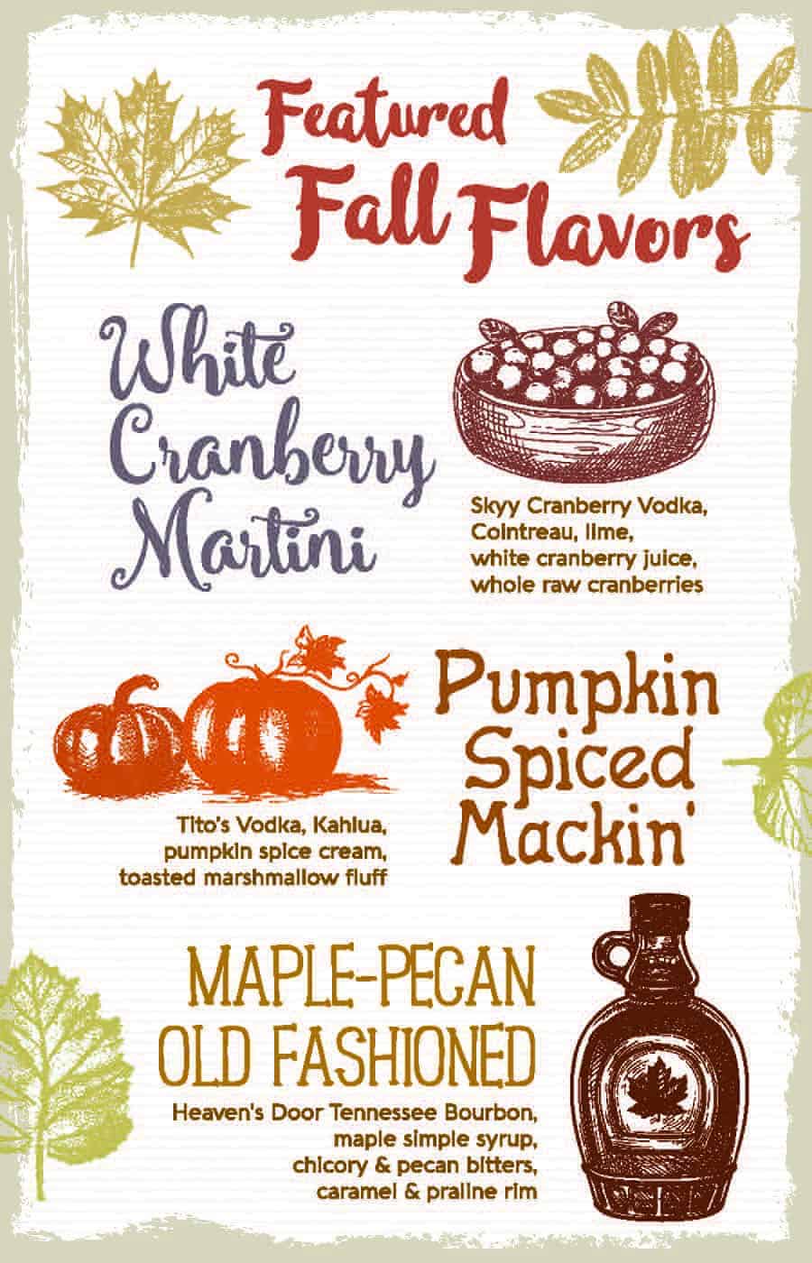 featured fall flavors at Holston's