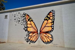 butterfly mural in downtown Sevierville